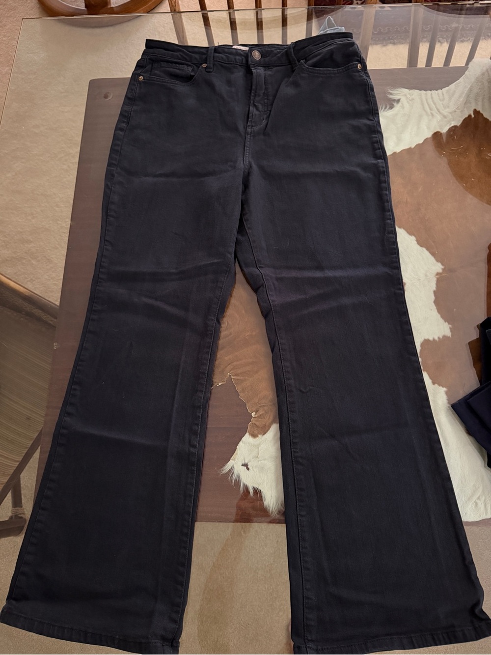 LC Lauren Conrad Black Super High Rise Flare Jeans